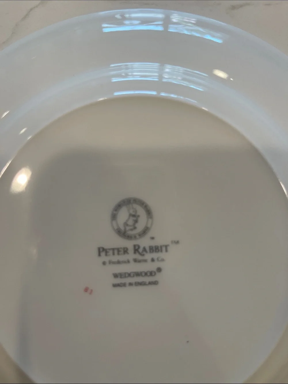 Wedgwood White Children's Peter Rabbit Bedtime Story Plate with Pastel Accents